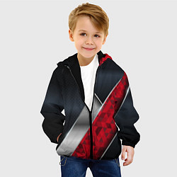 Куртка с капюшоном детская 3D BLACK AND RED METAL, цвет: 3D-черный — фото 2