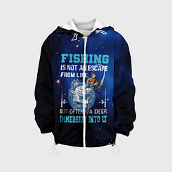 Куртка с капюшоном детская FISHING PLANET Рыбалка, цвет: 3D-белый