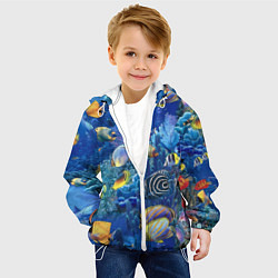 Куртка с капюшоном детская Коралловые рыбки, цвет: 3D-белый — фото 2
