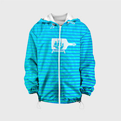 Куртка с капюшоном детская Кораблик в бутылке, цвет: 3D-белый