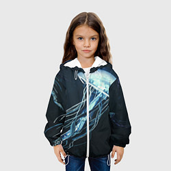Куртка с капюшоном детская Рисунок медуза, цвет: 3D-белый — фото 2