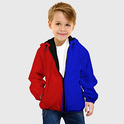 Куртка с капюшоном детская Красно-синий, цвет: 3D-черный — фото 2