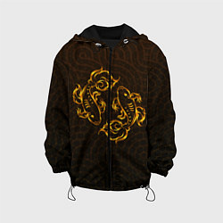 Куртка с капюшоном детская Золотые рыбки, цвет: 3D-черный