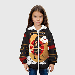 Куртка с капюшоном детская Ниндзя Япония, цвет: 3D-белый — фото 2
