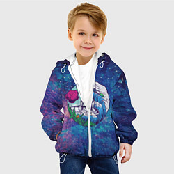 Куртка с капюшоном детская Пришелец на волне, цвет: 3D-белый — фото 2