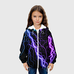 Куртка с капюшоном детская НЕОНОВАЯ МОЛНИЯ ГРОЗА, цвет: 3D-белый — фото 2