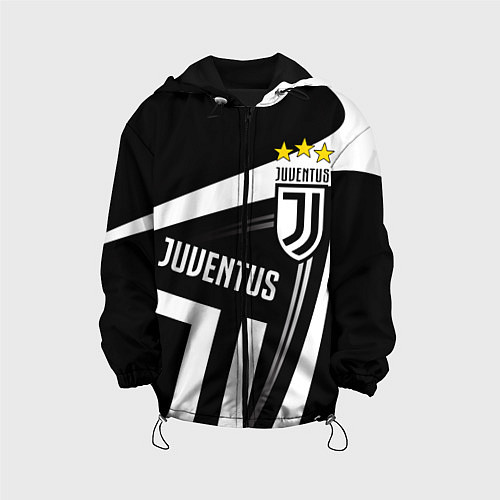 Детская куртка JUVENTUS ЮВЕНТУС ПОЛОСЫ / 3D-Черный – фото 1