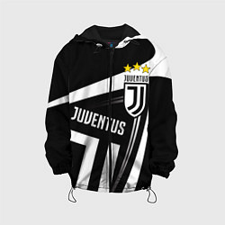 Куртка с капюшоном детская JUVENTUS ЮВЕНТУС ПОЛОСЫ, цвет: 3D-черный