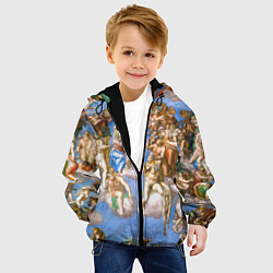 Куртка с капюшоном детская Микеланджело страшный суд, цвет: 3D-черный — фото 2