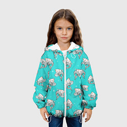 Куртка с капюшоном детская Котики и рыбки, цвет: 3D-белый — фото 2