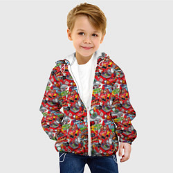 Куртка с капюшоном детская Футбол, цвет: 3D-белый — фото 2