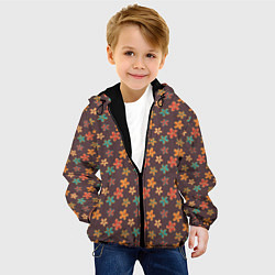 Куртка с капюшоном детская Цветы Разные, цвет: 3D-черный — фото 2