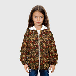 Куртка с капюшоном детская Черепа в Розах, цвет: 3D-белый — фото 2