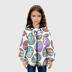 Куртка с капюшоном детская Пасхальные яйца, цвет: 3D-черный — фото 2