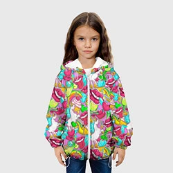 Куртка с капюшоном детская Губы фреш, цвет: 3D-белый — фото 2