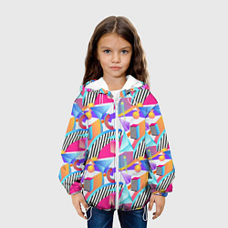 Куртка с капюшоном детская Летняя геометрия, цвет: 3D-белый — фото 2