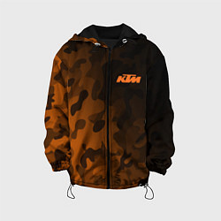 Куртка с капюшоном детская KTM КТМ CAMO RACING, цвет: 3D-черный