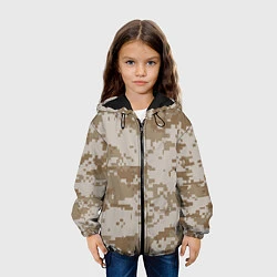Куртка с капюшоном детская Камуфляжный пиксель, цвет: 3D-черный — фото 2
