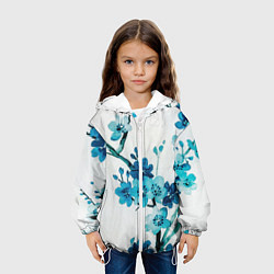 Куртка с капюшоном детская Голубая сакура, цвет: 3D-белый — фото 2