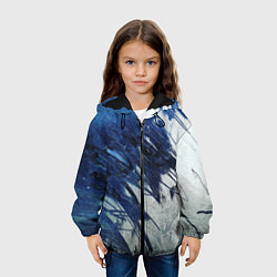 Куртка с капюшоном детская Серо-синее абстрактное, цвет: 3D-черный — фото 2