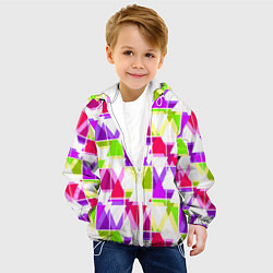 Куртка с капюшоном детская Абстрактный яркий узор, цвет: 3D-белый — фото 2