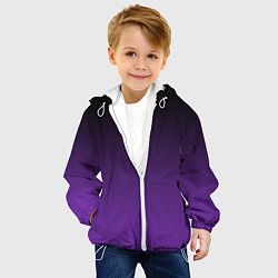 Куртка с капюшоном детская Ночной градиент Фиолетовый, цвет: 3D-белый — фото 2