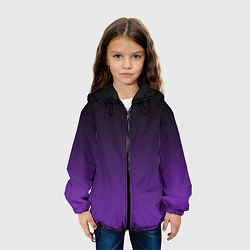 Куртка с капюшоном детская Ночной градиент Фиолетовый, цвет: 3D-черный — фото 2