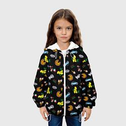 Куртка с капюшоном детская Итальянский паттерн, цвет: 3D-белый — фото 2