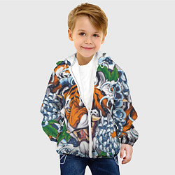 Куртка с капюшоном детская Тигр, цвет: 3D-белый — фото 2