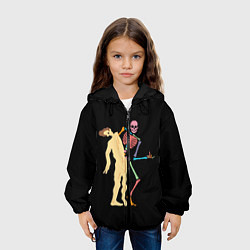 Куртка с капюшоном детская Скелет меняет оболочку, цвет: 3D-черный — фото 2