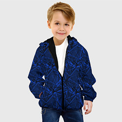 Куртка с капюшоном детская Черно-синий геометрический, цвет: 3D-черный — фото 2