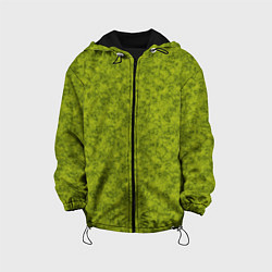 Куртка с капюшоном детская Зеленый мраморный узор, цвет: 3D-черный