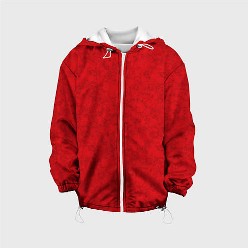 Детская куртка Ярко-красный мраморный узор / 3D-Белый – фото 1