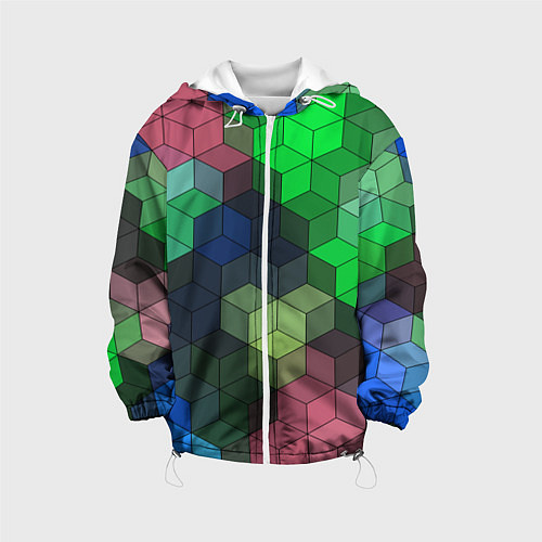 Детская куртка Разноцветный геометрический уз / 3D-Белый – фото 1