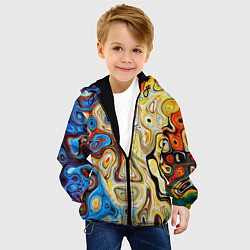Куртка с капюшоном детская Психоделическое искусство, цвет: 3D-черный — фото 2