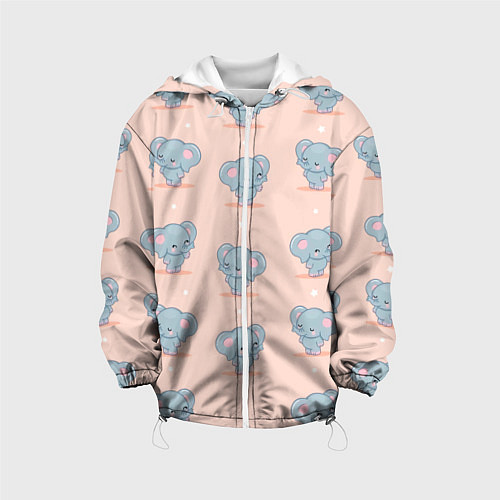 Детская куртка Слоники / 3D-Белый – фото 1