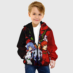 Куртка с капюшоном детская Евангелион, цвет: 3D-черный — фото 2