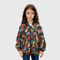 Куртка с капюшоном детская Рисованная Осень, цвет: 3D-черный — фото 2