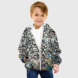 Куртка с капюшоном детская Светлая абстракция, цвет: 3D-белый — фото 2