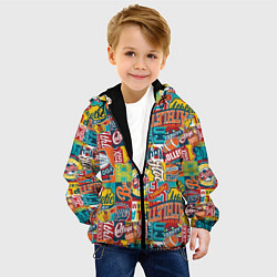 Куртка с капюшоном детская Спортсмен, цвет: 3D-черный — фото 2