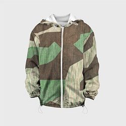 Куртка с капюшоном детская Камуфляж хаки армейский, цвет: 3D-белый