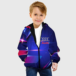 Куртка с капюшоном детская Ауди Audi синива, цвет: 3D-черный — фото 2