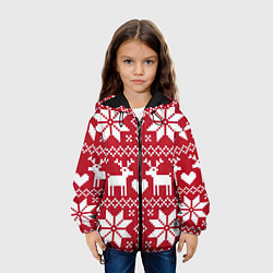 Куртка с капюшоном детская Рождественские олени, цвет: 3D-черный — фото 2