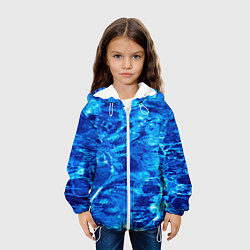Куртка с капюшоном детская Голубая Вода Текстура, цвет: 3D-белый — фото 2