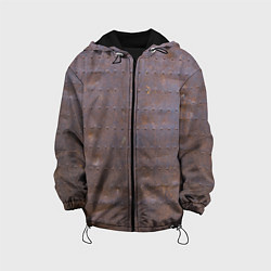 Куртка с капюшоном детская Ржавый металл, цвет: 3D-черный