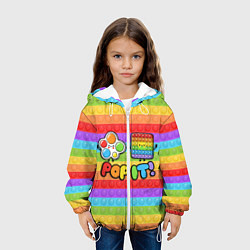 Куртка с капюшоном детская POP IT - SIMPLE DIMPL, цвет: 3D-белый — фото 2