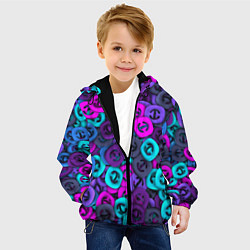 Куртка с капюшоном детская Неоновые снаперсы, цвет: 3D-черный — фото 2