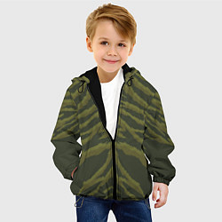 Куртка с капюшоном детская Милитари шкура тигра, цвет: 3D-черный — фото 2