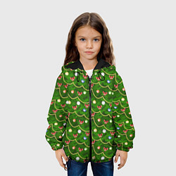 Куртка с капюшоном детская Новогодняя Ёлка с Игрушками, цвет: 3D-черный — фото 2