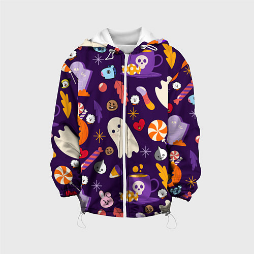 Детская куртка HALLOWEEN BTS BT21 PATTERN БТ21 БТС ХЕЛЛОУИН / 3D-Белый – фото 1